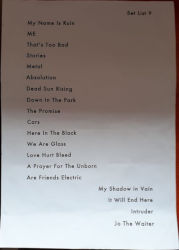 Gary Numan Norwich Setlist 2019